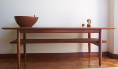 Parker Coffee Table with Rattan Magazine Rack Form Before Function